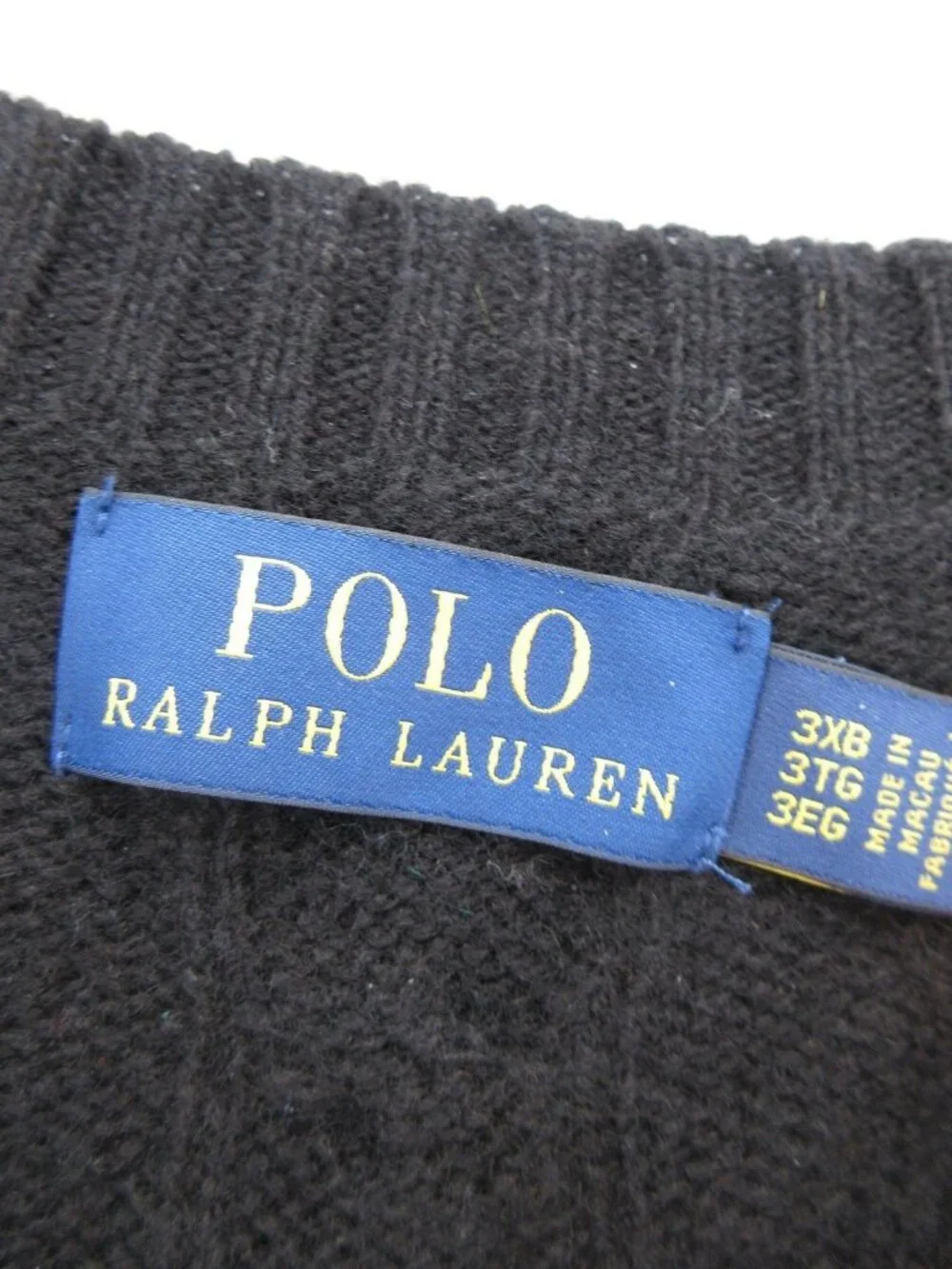 Polo Ralph Lauren Sweater 3XB Wool Cashmere Cable Knit Pony Crewneck